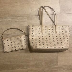 Medium MCM Shopping bag with mini purse inside.